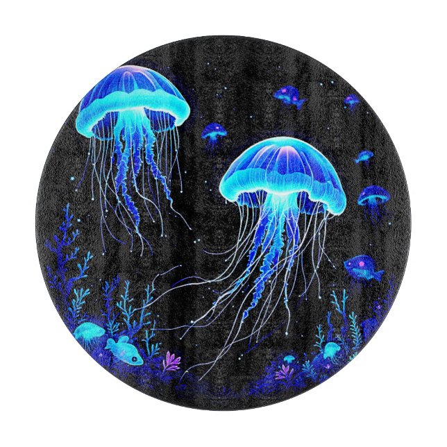 Planche À Découper Rêve de méduse bioluminescente (Devant)