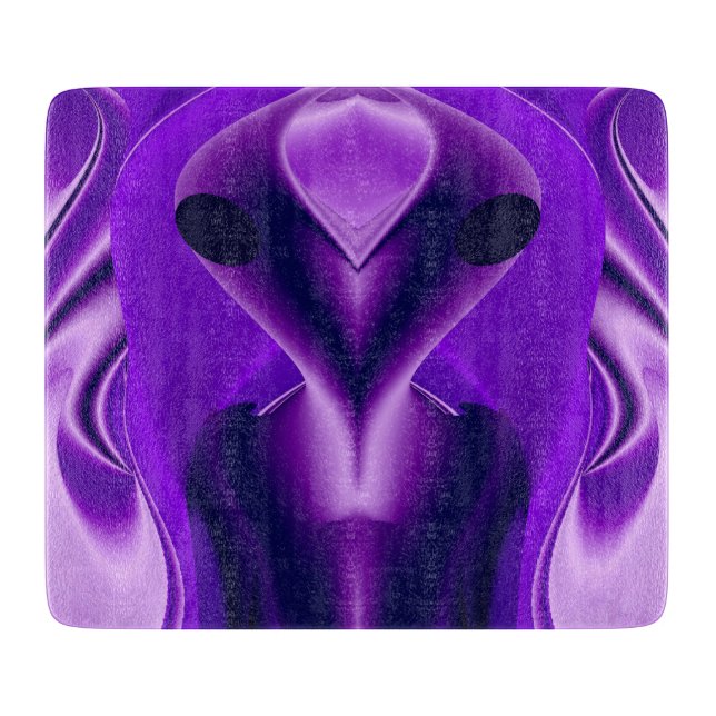 Planche À Découper Rêves arc-en-ciel violet 3D, Alien (Devant)