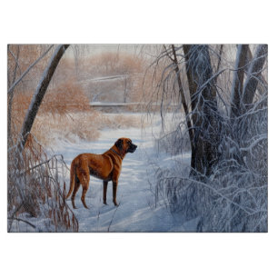 Planche À Découper Rhodesian Ridgeback Laisser Neige Noël