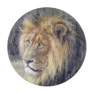 Planche À Découper Roi des bêtes 12" conseil rond de taille du verre