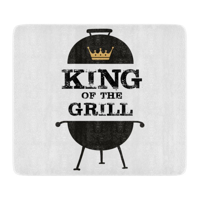 Planche À Découper Roi Du Grill, Couronne D'Or Noir (Devant)