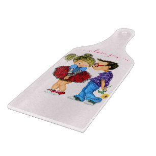 Planche À Découper Romantique Couple Love Coupe Board Kiss Je t'aime