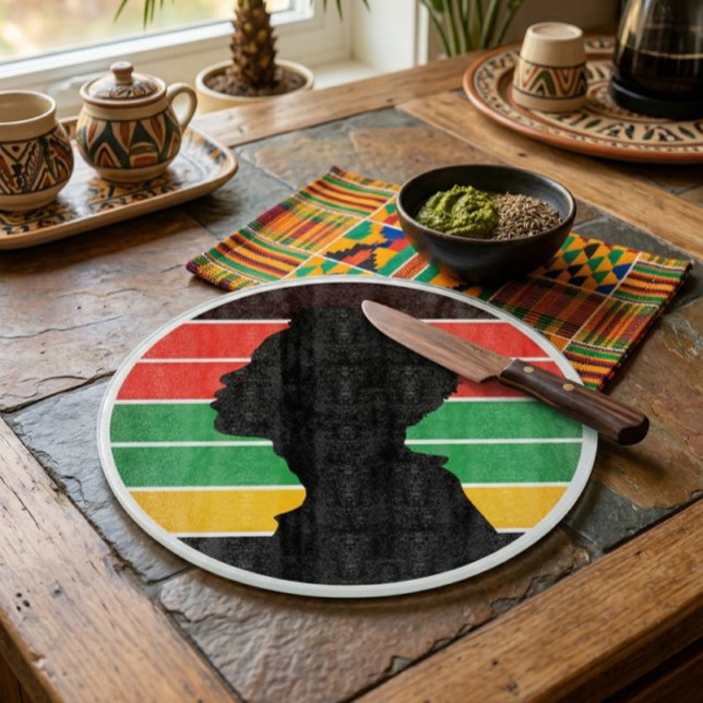 Planche à découper ronde Empowerment noir panafric (Créateur téléchargé)