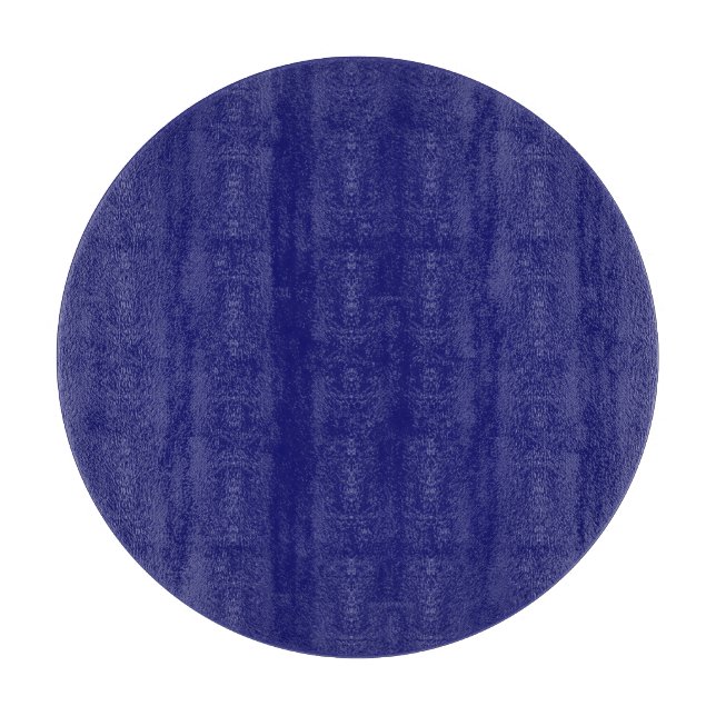 Planche à découper ronde en verre bleu minuit (Devant)