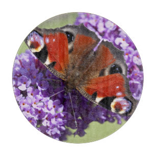 Planche à découper ronde Papillon Paon
