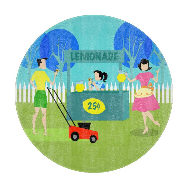 Planche à découper ronde Retro Lemonade (Devant)