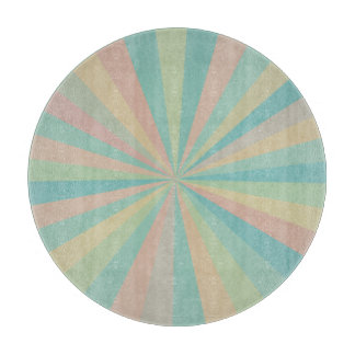 Planche à découper ronde rétro pastel en étoile