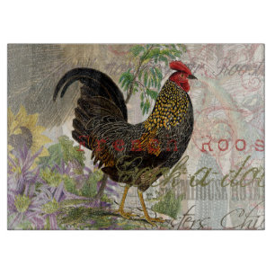 Planche À Découper Rooster vintage Français Collage Ferme Animaux dom