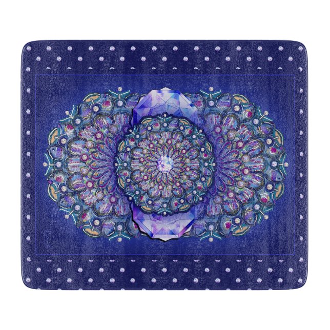 Planche À Découper Rosace bleue (Devant)