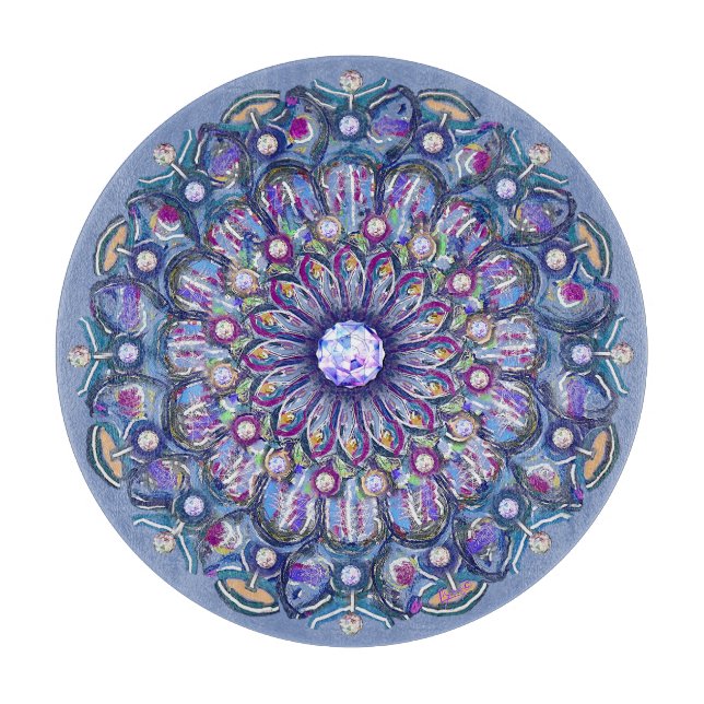 Planche À Découper Rosace bleue (Devant)