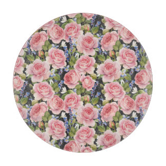 Planche À Découper Rose anglais rose : Aquarelle noire