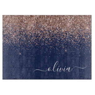 Planche À Découper Rose bleu marine Gold Blush Pink Parties scintilla