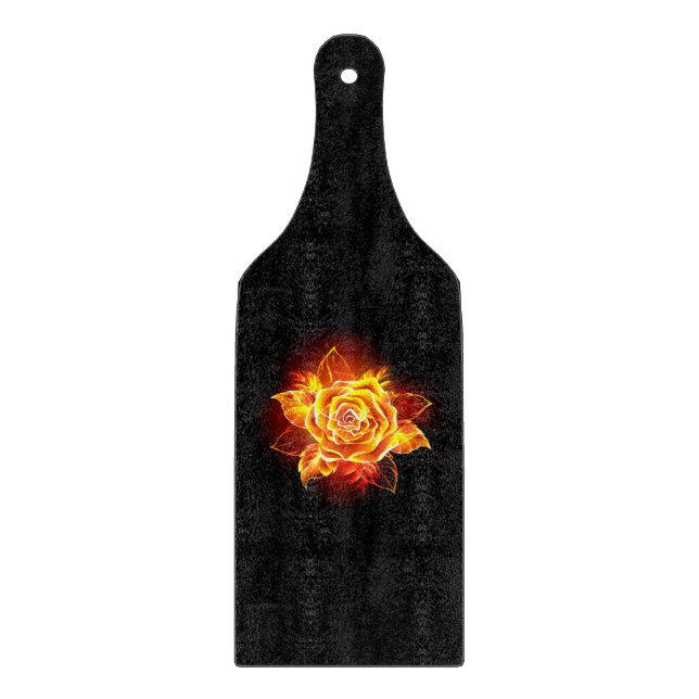 Planche À Découper Rose de feu en fleurs (Devant)