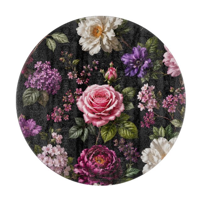 Planche À Découper Rose en velours noir (Devant)