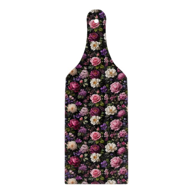 Planche À Découper Rose en velours noir (Devant)