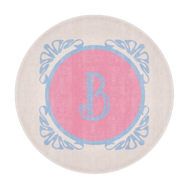 Planche À Découper Rose et bleu personnalisés (Devant)