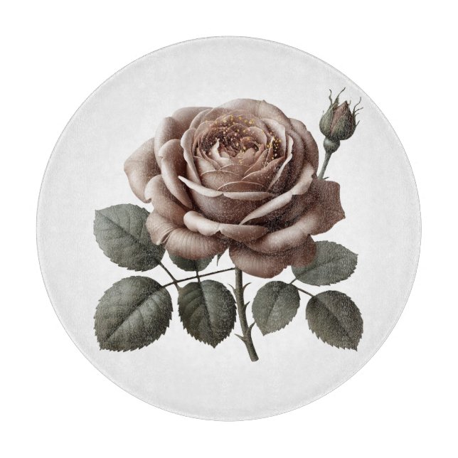Planche À Découper Rose Neutre Tacheté d'Or Élégant (Devant)