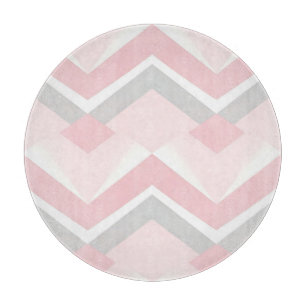 Planche À Découper Rose Pâle Géométrique Chevron