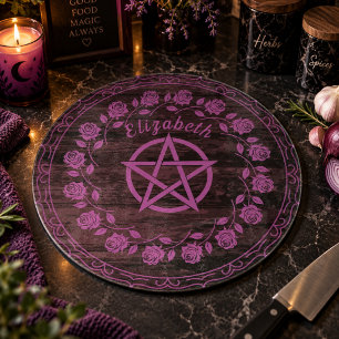 Planche À Découper Rose personnalisée en pentagramme de sorcière viol