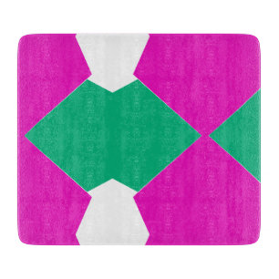 Planche À Découper Rose Prépa Émeraude Vert Motif Mosaïque Abstrait