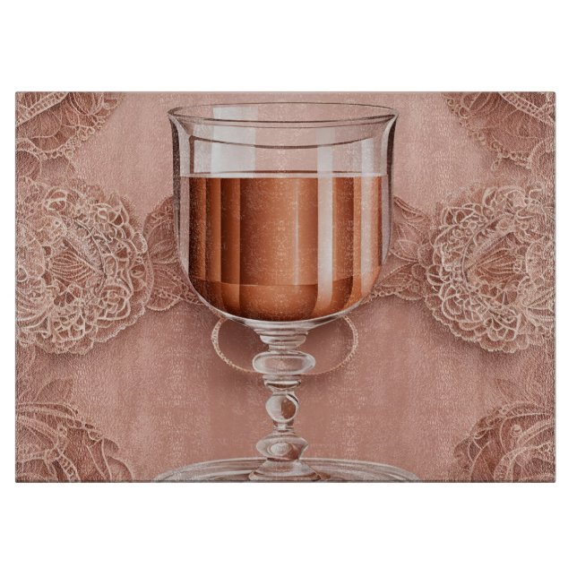 Planche À Découper Rosegold Cheers Lace AI art (Devant)
