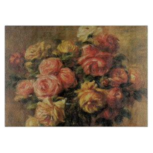 Planche À Découper Roses dans un vase par Pierre Renoir, Beaux-arts a