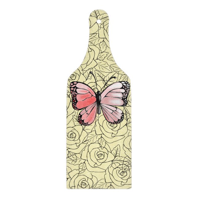 Planche À Découper Roses de la carte à découper papillon - Couleurs p (Devant)
