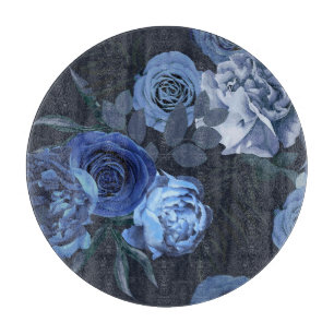 Planche À Découper Roses de pivoines : Floral foncé Vintage.