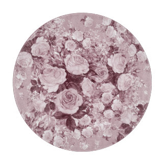 Planche À Découper Roses de thé : Motif Bouquet d'aquarelle.