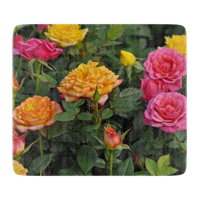Planche À Découper Roses miniatures colorés (Devant)