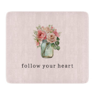 Planche À Découper Roses roses roses Floral Mason Jar