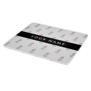 Planche À Découper Roses Rouges, Motif De Roses, Votre Nom