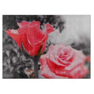 Planche À Découper Roses rouges romantiques