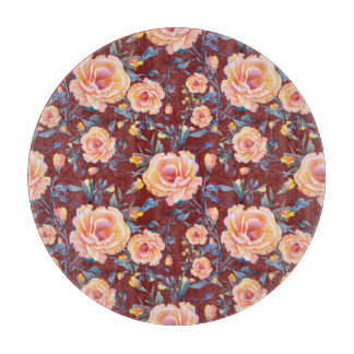 Planche À Découper Roses, sans soudure, motif arrière - plan rouge