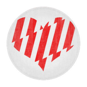 Planche À Découper Rouge Abstrait n Blancs Valentine Coeur