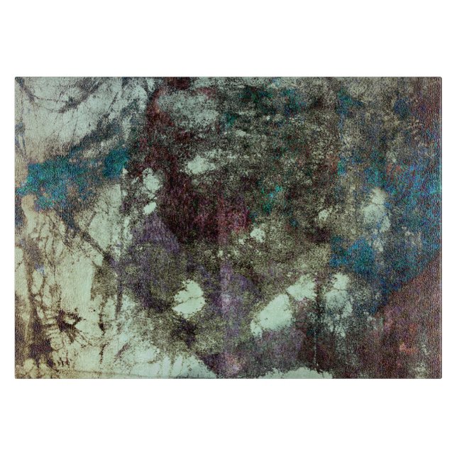 Planche À Découper Rouge bleu gris gris abstrait grunge graphique (Devant)