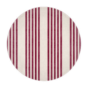 Planche À Découper Rouge bordeaux et beige cinq rayures motif