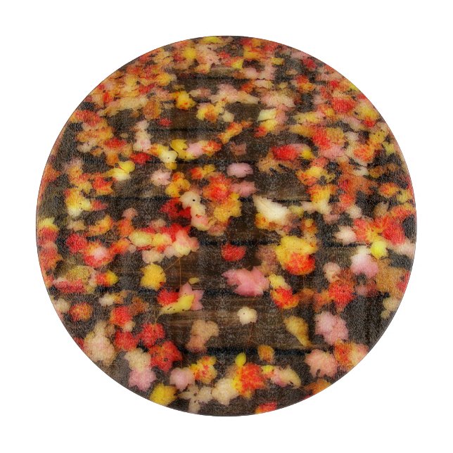 Planche À Découper Rouge clair Jaune d'automne Maple Feuilles (Devant)