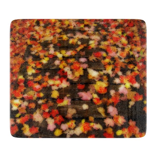 Planche À Découper Rouge clair Jaune d'automne Maple Feuilles (Devant)
