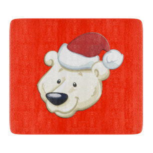 Planche À Découper Rouge de l'ours polaire de Noël