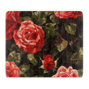 Planche À Découper Rouge Fleur de Rose Rétro Vintage – Antique Dramat