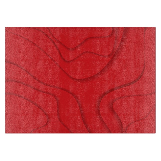 Planche À Découper Rouge, moderne, tendance, papier cool coupé art (Devant)