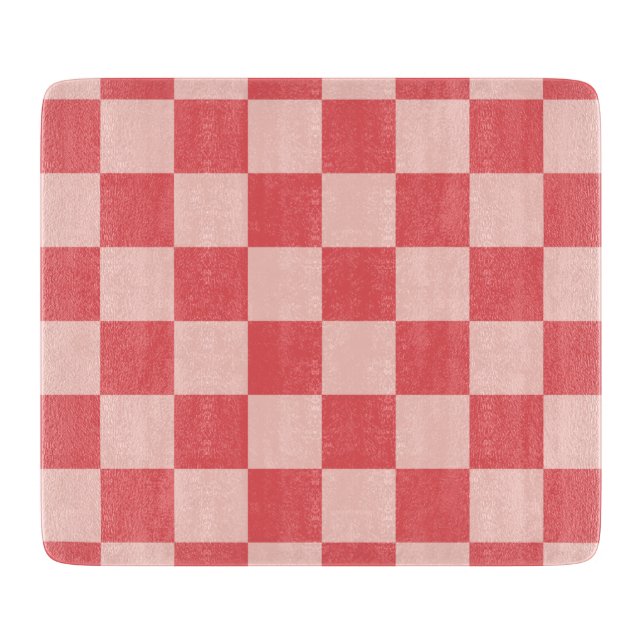 Planche À Découper Rouge rose À damiers En vichy Motif (Devant)