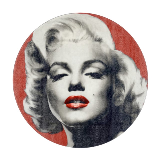 Planche À Découper Rouge sur les lèvres rouges Marilyn (Devant)