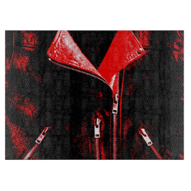 Planche à découper rouge Veste en cuir (Devant)