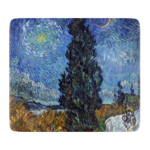 Planche À Découper Route avec cyprès de Van Gogh Impressionnisme
