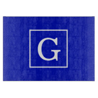 Royal Bleu Blanc encadré Monogramme initial