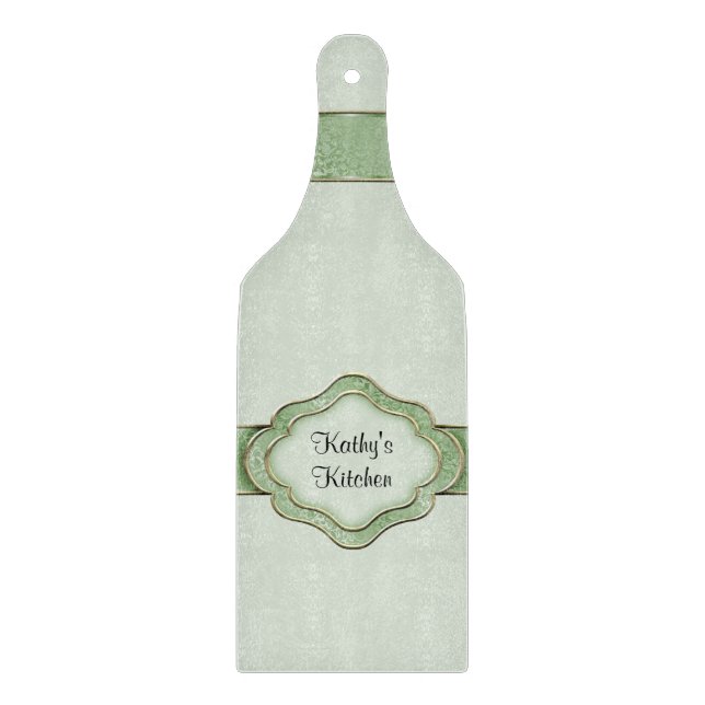 Planche À Découper Ruban vert et or (Devant)