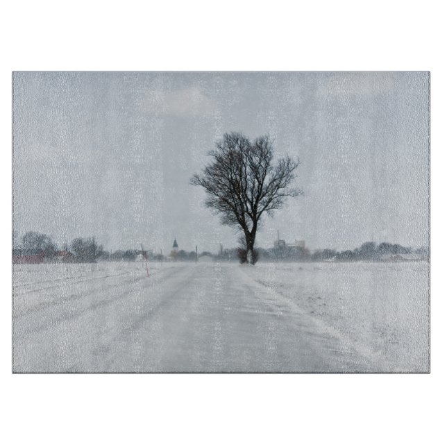 Planche À Découper Rural winter road (Devant)