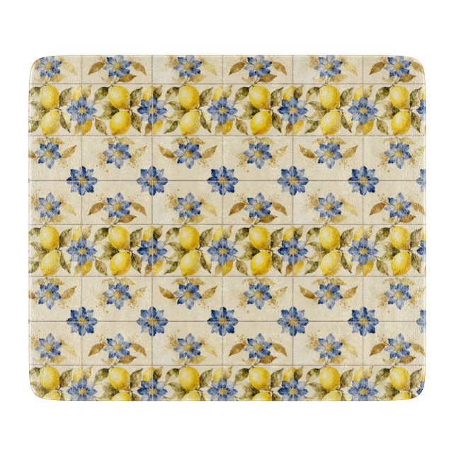 Planche À Découper Rustic Mediterranean Lemon Tile MH26 (Devant)